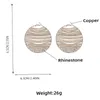 Brincos Dangle 2024 Design de luxo de moda Round Metal Copper Hoop Mesh Crystal for Women Bridal Wedding Party Jewelry Acessórios