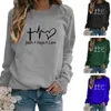 Sweats à capuche pour hommes Sweatshirts Faith Hope Love Imprimer Sweat-shirt à col rond Automne Hiver Qj4t