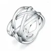 Bagues de cluster Solide Mignon Belle Noble Bague Vente Jolie Mode Mariage Argent Couleur Femmes Lady Bijoux