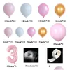 Décoration de fête 135pcs rose blanc or ballon arc guirlande kit 1-9 ballons numéro bébé douche air globos fête d'anniversaire de mariage décembre Dhtu4