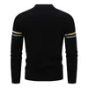 Men's Sweaters High Elasticity Sweater Women Colorblock Knitted With Half-high Collar Slim Fit For Fall