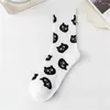Women Socks Women's Cute Cat Black White Lovely Kitten Casual Christmas Gift Sokken Dropship
