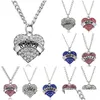 Pendant Necklaces Pretty Necklaces Pendant Fashion Crystal Rhinestone Heart Mom Mum Daughter Sister Necklace Family Drop Delivery Jewe Dhstj