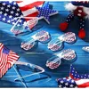 Banner Bandiere Bandiera Americana Otturatori Occhiali Occhiali Da Sole Patriottici In Plastica Usa Per Il Memorial Day Indipendenza Rosso Blu E Goccia Del Dhl4H