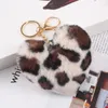 Kleryki Pompom Leopard Pluszowe serce klęcznik Faux Rabbit Fur Fur Ball Balk