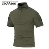 TACVASEN Uomo Estate Magliette Airsoft Army Tattico T Shirt Manica corta Militare Camouflage Cotone Tee Shirts Paintball Abbigliamento 240118