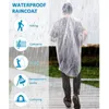 Paraplyer Ponchos Family Pack Rain Poncho för vuxna barnen engångsbelagd eller återanvändbar ponch med dragsko huva 5