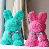 Decorative Flowers 35cm Roses Bunny Valentine's Day Eternal Flower Rabbit Romantic Wedding Engagement Ceremony Party Decoration Christmas