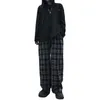 Men's Pants 2024 Spring Summer Men Plaid Casual Oversize Loose Wide Leg Trouser Teens Harajuku Black Hip Hop All Match Streetwear 4XL