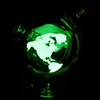 7,1 tum Glass Globe Bong Planet Earth Recycler Hookah Glow in the Dark With 14mm Manlig Glass Bowl Rökningstillbehör för rökning av vattenrör dab rigg H5568