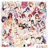 Autocollants de voiture 50pcs Hentai Y Kawaii Lady Loli Vinyle Autocollant Autocollants esthétiques imperméables pour adolescents garçons Adts Drop Livraison Automobiles M Otkpb