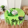 Table Cloth St. Patrick's Day Round Tablecloth Ireland Green Graphic Cover For Banquet Christmas Party Fashion Waterproof