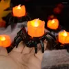 Decoração de festa decorações de halloween led vela luz plástico aranha abóbora lâmpada para casa bar casa assombrada decoração horror adereços