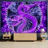 Tapestries Red Loong Dragon Totem Tapestry Cartoon Castle Wall Hanging Room Carpet Bedspread Beach Mat Tapis Home Decor Art