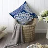 Oreiller bleu foncé pétale géométrique taie d'oreiller en lin housse de canapé décoration de la maison peut être personnalisé pour vous 40x40 45x45 50x50 60x60