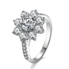 Band Rings S925 Sterling Silver Sunflower Moissanite Ring Accessories Simulation Ring I9yn