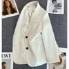 Primavera e outono estilo casual temperamento de alta qualidade feminino purecolor loosefitting terno jaqueta blazer feminino 240202