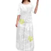 Vestidos casuais super macio verão polinésia leite seda oneck noite sereia vestidos ilha do pacífico arte samoa estilo vestido em camadas