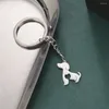 Sleutelhangers Mooie Puppy Hanger Roestvrij Stalen Sleutelhanger Voor Mannen Vrouwen Verjaardag Sieraden Geschenken Leuke Hond Dier Eenvoudige Trend Autosleutelhanger