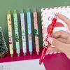 6 Teile/satz Weihnachten Gel Stifte 0,5mm Schwarz Tinte Versenkbare Stift Zum Schreiben Schöne Unterschrift Schule Büro Lieferanten Kinder Geschenke