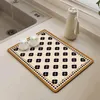 Table Mats Absorbent Drainage Mat Kitchen Printed Dish Drying Cup Pad Tableware Drainer Rug Decoration Accessories