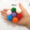 Keychains 30mm 20pcs Soft Pom Poms Ball Plush Crafts DIY Furball Home Decor Accessories Handmade Keychain/Hair Bow/Jewelry Making