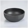 Dinnerware Sets Mtifunction Japanese Sizzling Pot Cast Iron Reusable Korean Cuisine Bowl Drop Delivery Dhjqe
