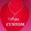 Grandbling Font Customized Name Necklace Word Pendant Personalized Name Plate Necklace Drop 240125