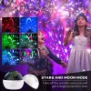 Renkli Stars Starry Projector Light Denizaltı Dünya Led Gece Işık 8 Renk Dönen Projektör Gece Lambası USB Çocuklar Odası LL