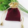 Jewelry Pouches High Quality 100pcs Drawstring Velvet Gift Package Bags & Phnom Penh Gold Bead Display Packaging