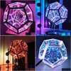 Inny wystrój domu Pułapka Kula DIY LED Infinity Dodecaedron Christmas Halloween Dekoracja lustro Creative Cool Art Night Lights Drop DH2TW