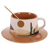 Tasses 1 ensemble tasse à café tasse en céramique délicate thé de l'après-midi avec soucoupe cuillère