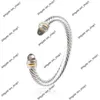 Designer Jewelry Bracelet Fashion Brand Davidss Popular Woven Twisted Wire Cable Opening 7mm bracelets