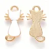 Charms 10pcs Enamel Cute Animal Cat Pendants Alloy Gold Color Charm Bracelet Necklace Earring Pendant DIY Metal Jewelry