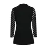 Yitonglian Womens Vintage Polka Dot Blouse Tops Elegant Discal Tops للعمل بالإضافة إلى حجم قميص طويل الأكمام H414D 240201