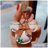 Keychains & Lanyards Accessories Designer Keychain Mouse Diamond Key Chain Design Car Chains Bag Charm Favor Flower Pendant Jewelry K Dhxse