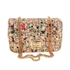 European and n fashion wave graffiti shoulder bag lady retro chain small square bag