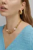 Boucles d'oreilles créoles Uworld en acier inoxydable 316L PVD 18 carats plaqué or sur fil doré avec texture de fil pour femme