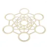 Decorative Figurines 1Pc Crystal Grid Wooden Board Symbol Meditation Room Decor Dowsing Pendulum Tool