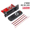 Placa decodificadora 2 80w amplificador de potência digital de áudio bluetooth-compatível diy usb aux registro rádio fm módulo mp3 player 12v