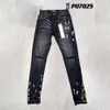 Jeans morados Jeans ajustados Biker rasgados Pantalones pitillo rectos delgados para hombre Pantalones de mezclilla pitillo