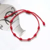 Charme Pulseiras 1-24 pcs 7 Nó Pulseira de Corda Vermelha para Casal Corda Trançada Proteção Boa Sorte Amuleto Sucesso Jóias Artesanais