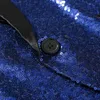 Black Sequin One Button Shawl Collar Suit Jacket Men Bling Glitter Nightclub Prom DJ Blazer Stage Clothes for Singers 240124