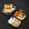 Platos Camping Company Para La Escuela Bandeja De Cena Profundidad Dividida 4 Cm Durable Fácil De Lavar Saludable Reutilizable Acero Inoxidable