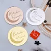 Party Supplies 10st/Pack Gold Acrylic Mirror Eid Mubarak Cupcake Toppers Ramadan Kareem Cake Topper