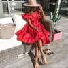 Casual Jurken Zomerjurk 2024 Vrouwen Zonnejurk Holiay Vintage Verstoorde Avondfeest Vestidos Femme Gewaad