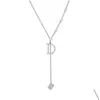 Pendant Necklaces D Letter Necklace Hip Hop Accessory Fastening Mid Length Sweater Drop Delivery Jewelry Necklaces Pendants Dht65