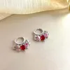 Boucles d'oreilles pendantes en forme de cœur en Zircon coloré, Design minoritaire féminin, doux, Simple et pompon