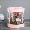 Förpackningsboxar Partihandel blomsterhandlarblomma paket Box Clear Pvc Diy Bouquet Valentine Day Mothers Gift Drop Delivery Office School Busine DH9W0