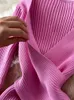 Robes décontractées Yuoomuoo automne hiver 2024 femmes robe élégante croix col en v taille mince tricoté moulante coréen bureau dame robes